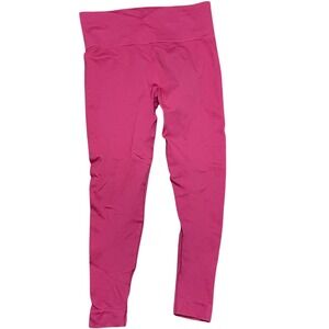 SET ACTIVE Women's Large High Waisted Seamless Pink Workout Gym Leggings